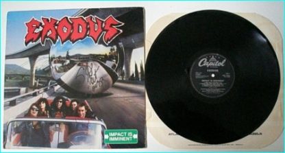 EXODUS Impact is imminent. SIGNED LP signed, autographed CHECK VIDEO