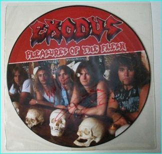 EXODUS Pleasures of the flesh Music For Nations PICTURED DISC SIGNED limited edition original cover LP. signed, autographed