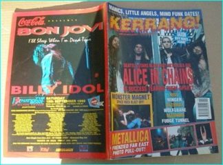 KERRANG - No.443 ALICE IN CHAINS, MONSTER MAGNET, WINGER, ANTHRAX, KISS, Magnum, Fudge Tunnel, WOLFSBANE
