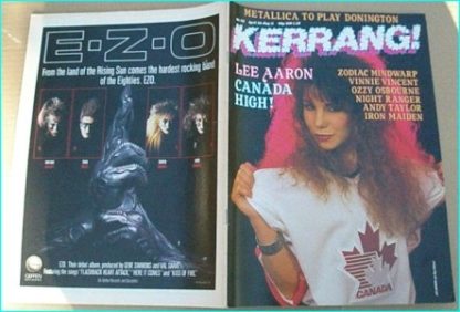 KERRANG NO. 145 APR 1987 (Lee Aaron cover, Zodiac Mindwarp, Vinnie Vincent, Ozzy Osbourne, Onslaught, Iron Maiden
