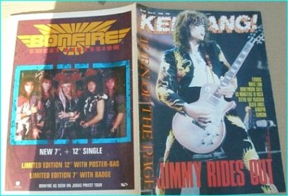 KERRANG No.193 [Jimmy Page cover, Exodus, White Lion, Kingpin, Samson, US Masters of Rock, Steve Ray Vaughan, Death Angel