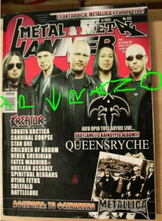 Metal Hammer 222, 6/2003 June. Queensryche on cover, Kreator on cover, Metallica, Fates Warning, Derek Sherinian, Sonata Arctica