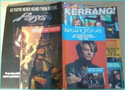 KERRANG - No.429 THUNDER, KYUSS, POISON, SACRED REICH, Metallica 2 page Jason Newsted tour diary, Bon Jovi in pictures