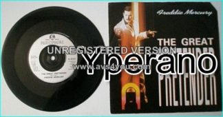 Freddie MERCURY: The Great pretender 7" UK. Great A side (a cover) + B side Exercises In Free Love. Check cover