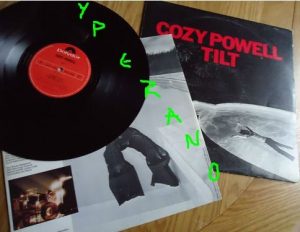 COZY POWELL: Tilt LP. Vinyl Near Mint. With Jack Bruce, Don Airey, Gary Moore, Jeff Beck, Bernie Marsden, etc. Check audio