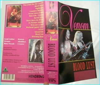 Venom: Bloodlust VHS. 60 minute live 1985. s