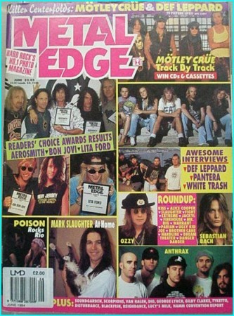 Metal Edge June 1994. Pantera, Poison, Slaughter, Motley Crue, Mr. Big, Anthrax, Aerosmith, Bon Jovi