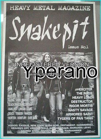 SNAKEPIT Issue No.1. Original print! Greatest magazine? VOIVOD, EXCITER, THE RODS, VIRGIN STEELE, HEAVY LOAD