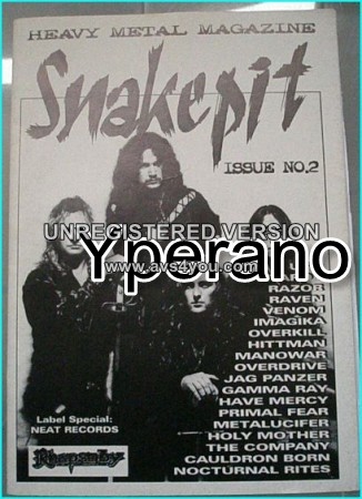 SNAKEPIT Issue No. 2. Greatest magazine? Rhapsody, Neat Metal Records, UFO, Razor, Raven, Venom, Manowar, Overkill, Hittman..