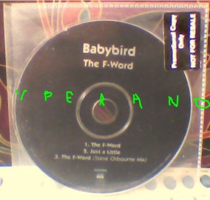 BABYBIRD: The F-Word CD PROMO housed in outer PVC sleeve.