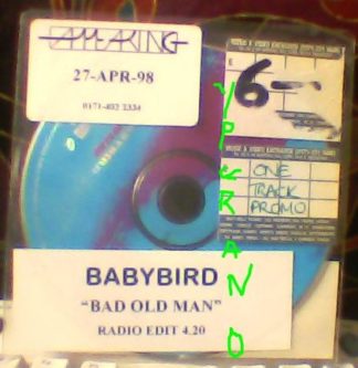 BABYBIRD: Bad Old Man PROMO CD. Free for CD orders of £25+ Check video
