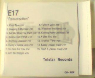 E 17: Resurrection CDR record label PROMO. 15 songs. Check video clips