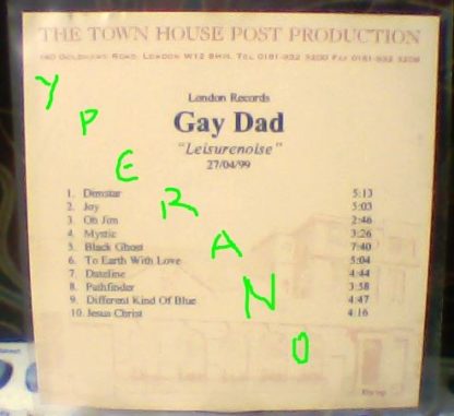 GAY DAD: Leisure Noise CD-R Post production promo. Art-pop blending of glam rock, psychedelia, krautrock, gospel into indie pop