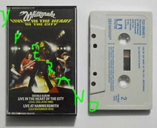 WHITESNAKE: Live- In The Heart Of The City & Live At Hammersmith. 2 in 1 tape / cassette UK. Double live. 1980 RARE