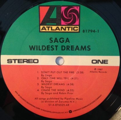 SAGA: Wildest Dreams LP + inner with lyrics. Check video + samples. HIGHLY Recommended.