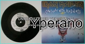 IRON MAIDEN: Can I Play with Madness 7" + Black Bart Blues EMI EM 49, with silver label