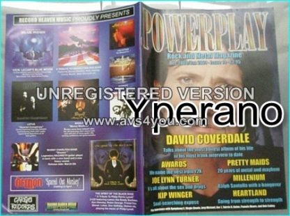 Powerplay magazine 19, 2001David Coverdale Whitesnake on cover, Joe Lynn Turner, Kip Winger, Pretty Maids, Millenium, Heartland
