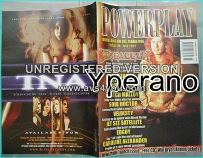 Powerplay magazine 24, 2001, Megadeth on cover, Iced Earth, Edguy, Mitch Malloy, Motorhead, Danzig, Marc Bolan, Bon Jovi,