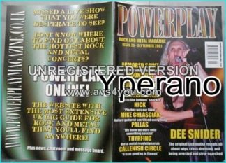 Powerplay magazine 26, 2001 Dee Snider Twisted Sister cover, Armored Saint, Moonspell, Devin Townsend, My Dying Bride, Megadeth