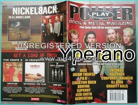 Powerplay magazine 33, May 2002 Nickelback on cover, Kiss, Dream Theater, P.O.D, Sebastian Bach, Bonfire, Slipknot, Iced Earth