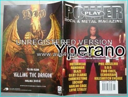 Powerplay magazine 34, June 2002, Dio on cover, Motorhead, Manowar, Dio, UDO, System Of A Down, Cheap Trick, Marillion-
