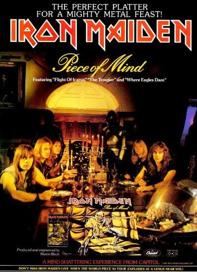 IRON MAIDEN: Piece of Mind LP 1983 UK 1st original GATEFOLD EMA800