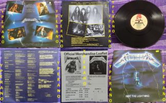 METALLICA: Ride The Lightning LP 1984, first EURO press w. double sided  lyric inner sleeve, w. official merchandise leaflet - Yperano Records