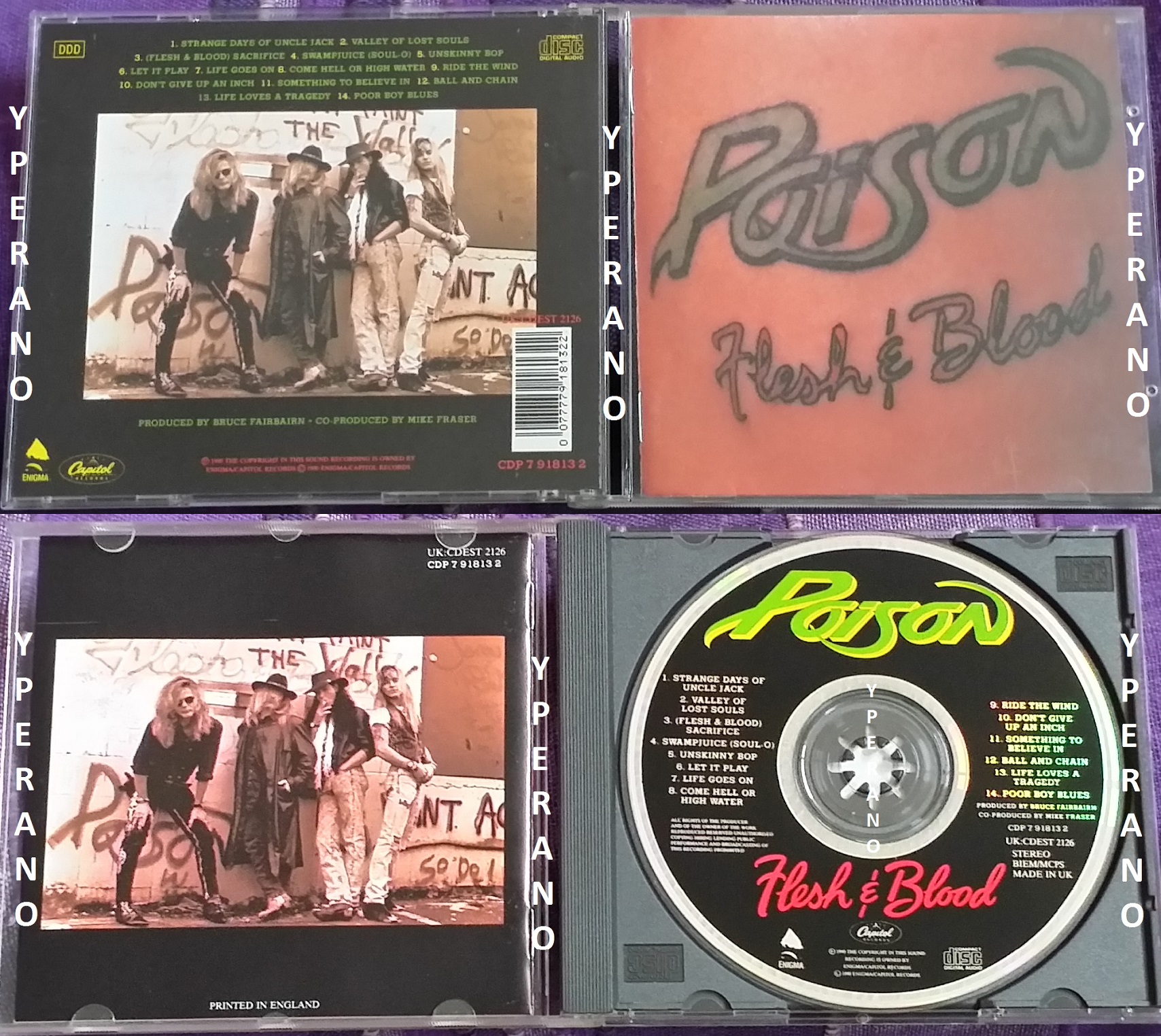 Poison Flesh Blood Cd 1st Press 1990 Check Videos Unskinny Bop Something To Believe In Ride The Wind Life Goes On Flesh Blood Sacrifice Yperano Records