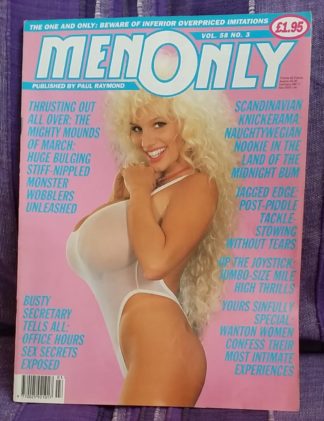 324px x 421px - Menonly Vol 58 no 3 UK 1993 Porn erotic vintage magazine in mint condition.  Big Boobs tits Carla Fernandez, Chloe Vevrier - Yperano Records